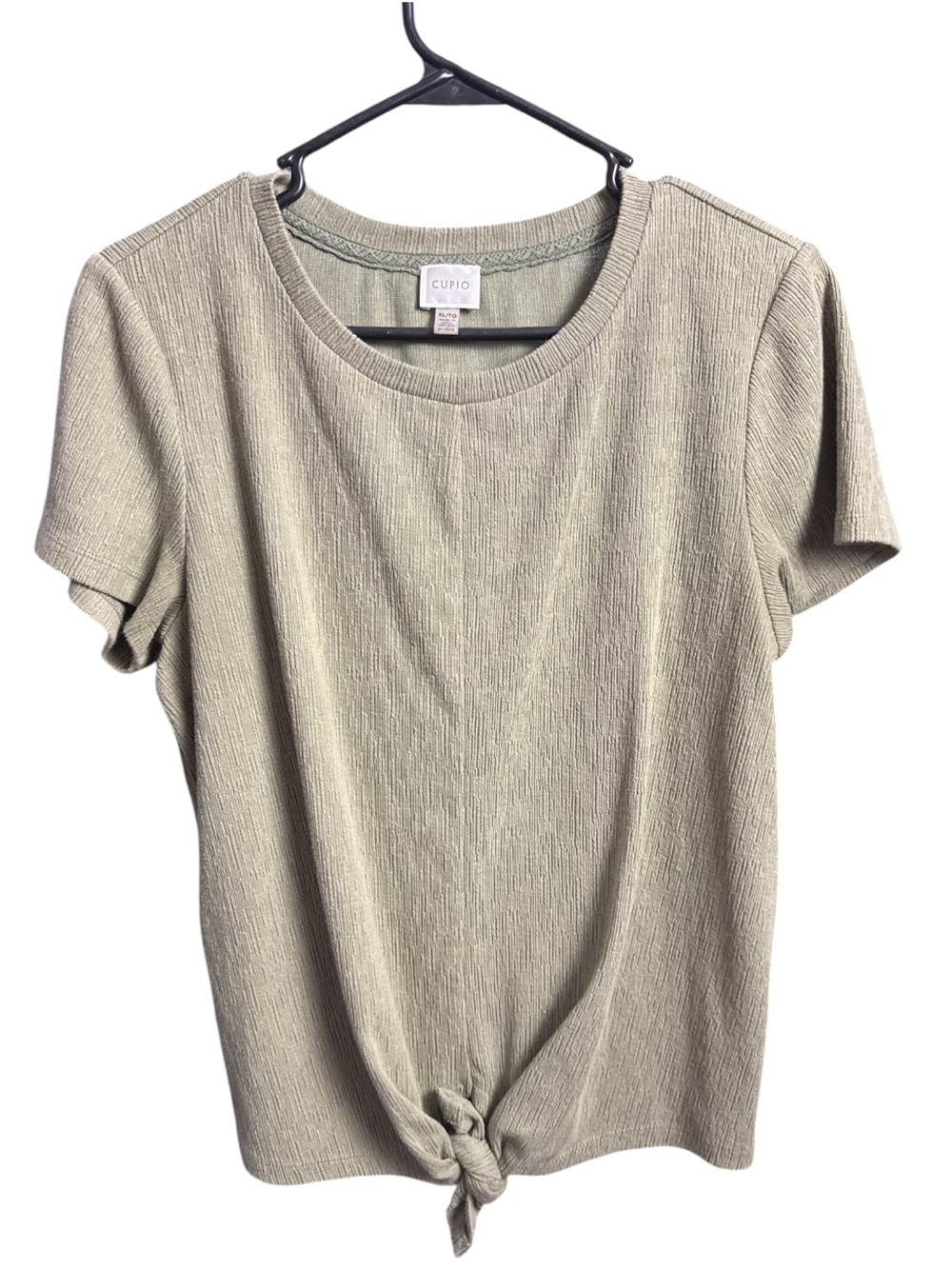 Cupio olive green twist front top size XL